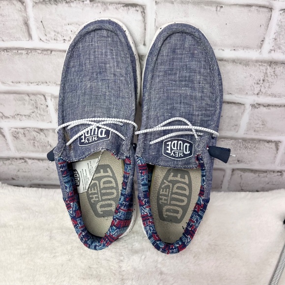 •|•HEY DUDE•| Comfort Cool Slip On Shoes Ladies Size 10 Men's Size 8 - Picture 9 of 12